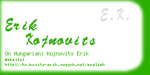 erik kojnovits business card